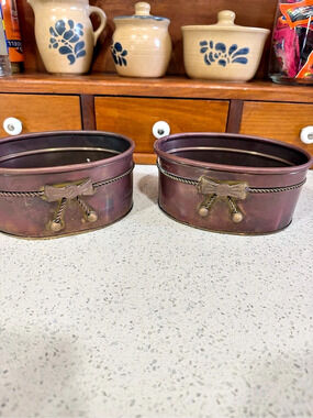 Vintage Brown Decorative Baskets Set of 2
